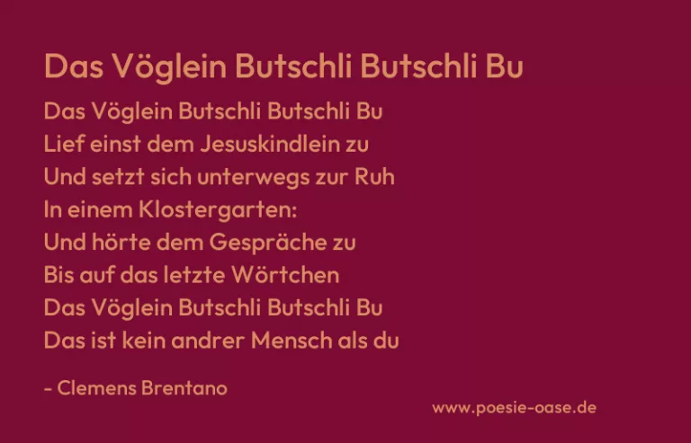 Das Vöglein Butschli Butschli Bu