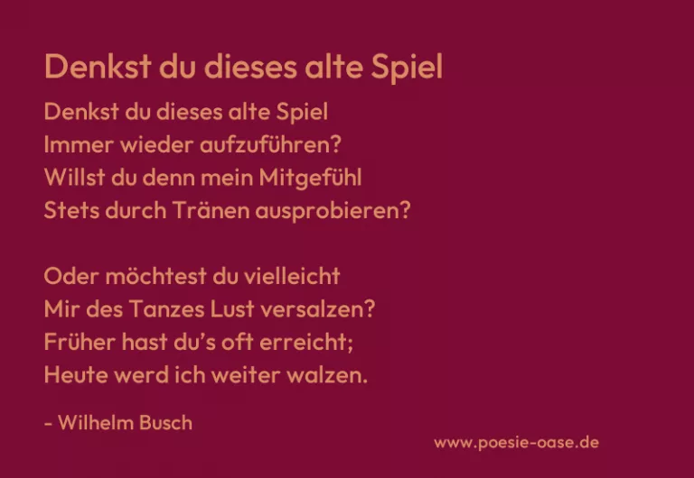 Denkst du dieses alte Spiel