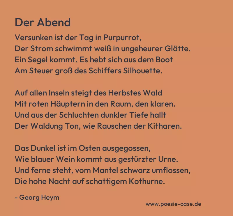 Gedicht: Der Abend von Georg Heym