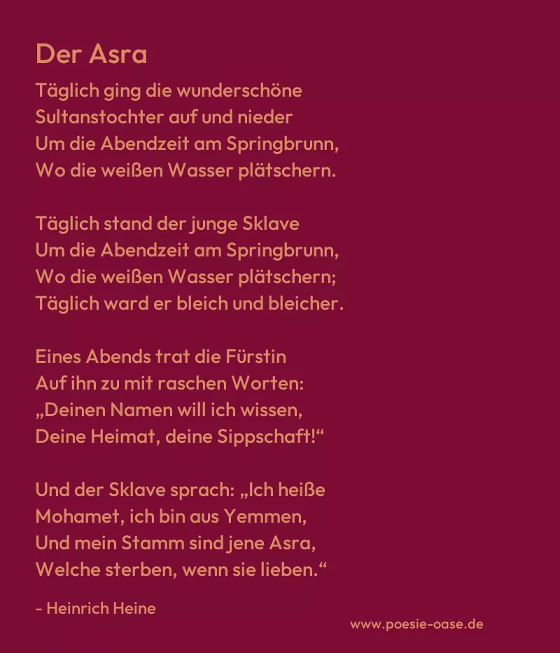 Gedicht: Der Asra von Heinrich Heine