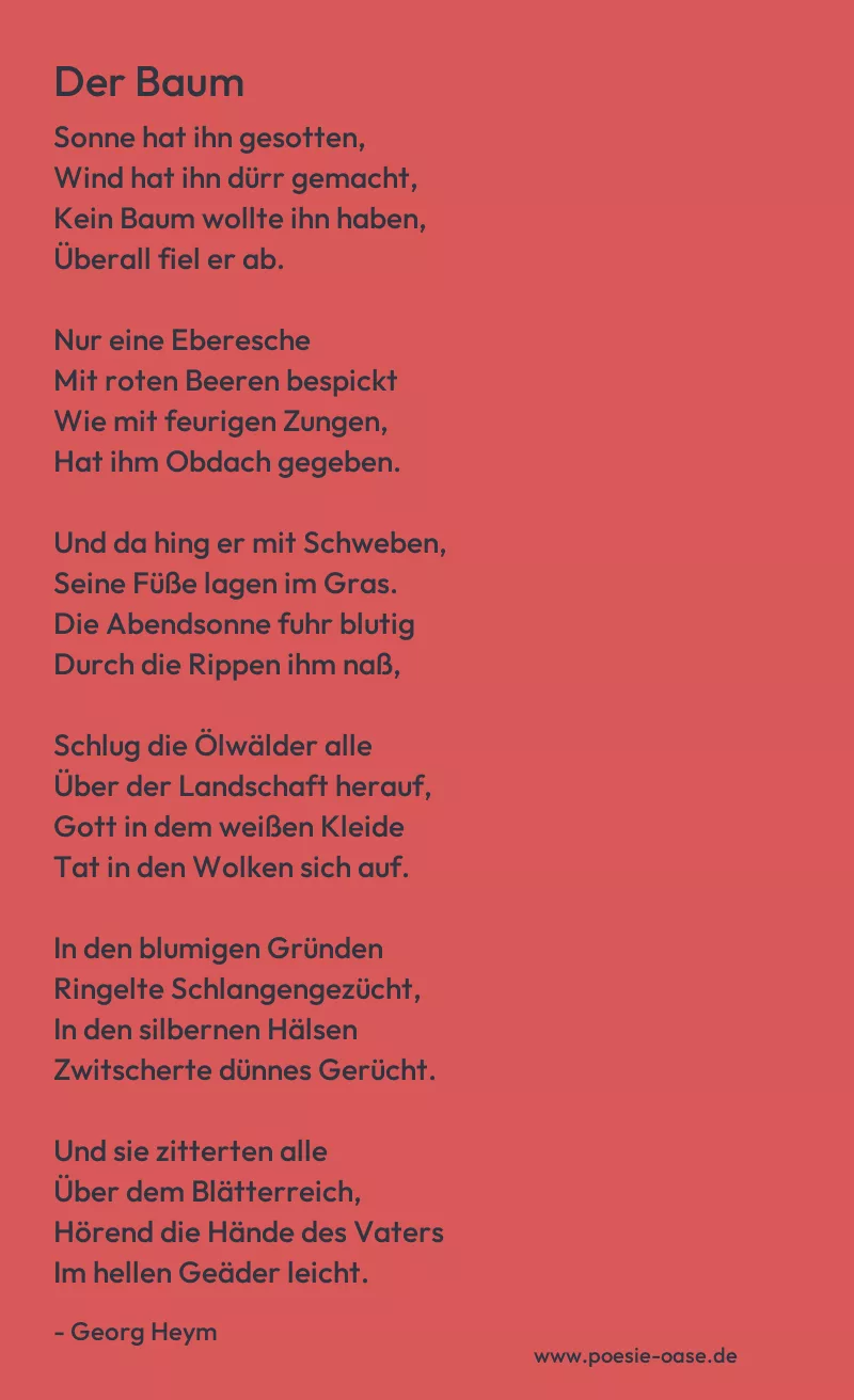 Gedicht: Der Baum von Georg Heym