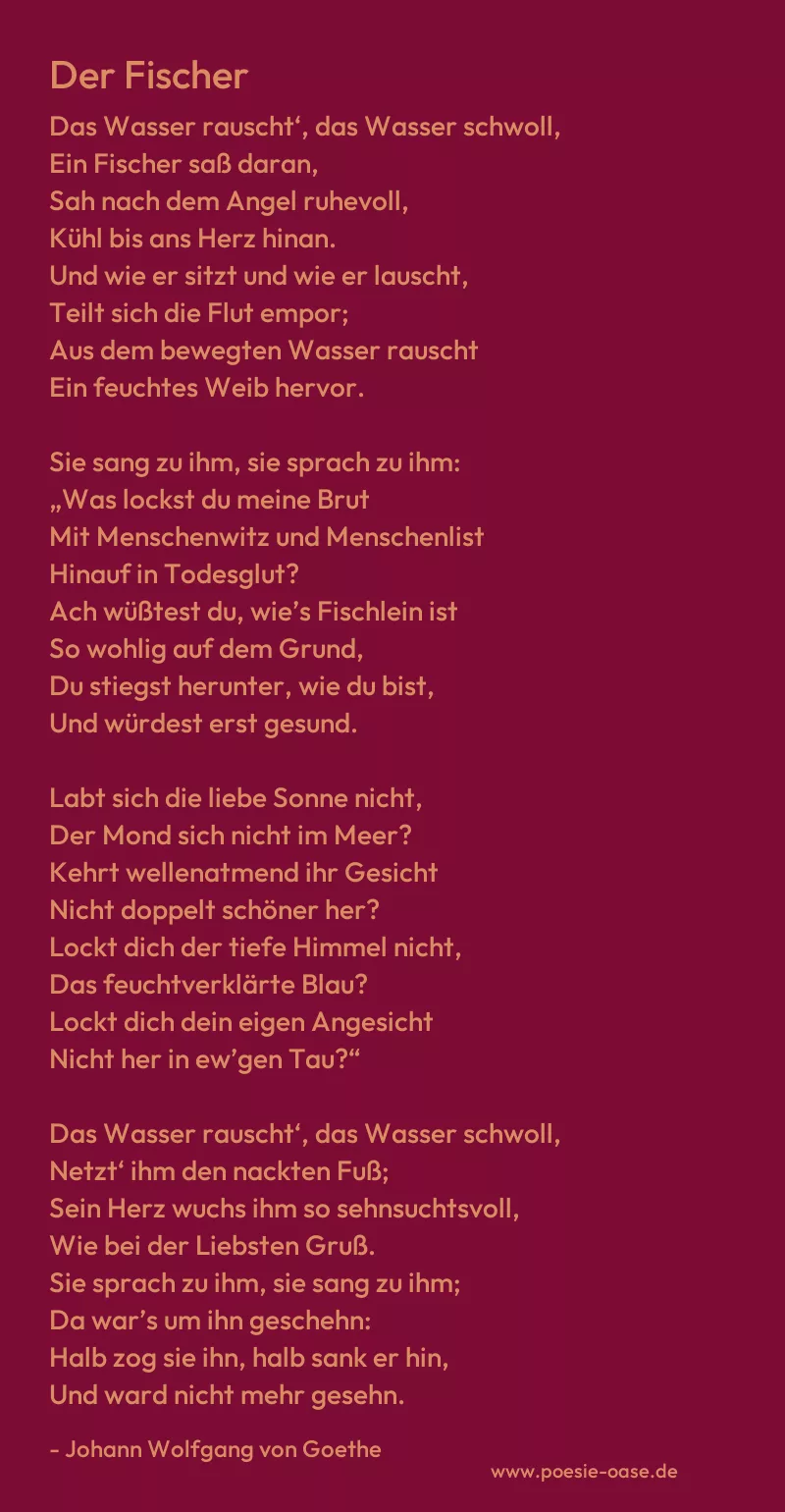 Gedicht: Der Fischer von Johann Wolfgang von Goethe