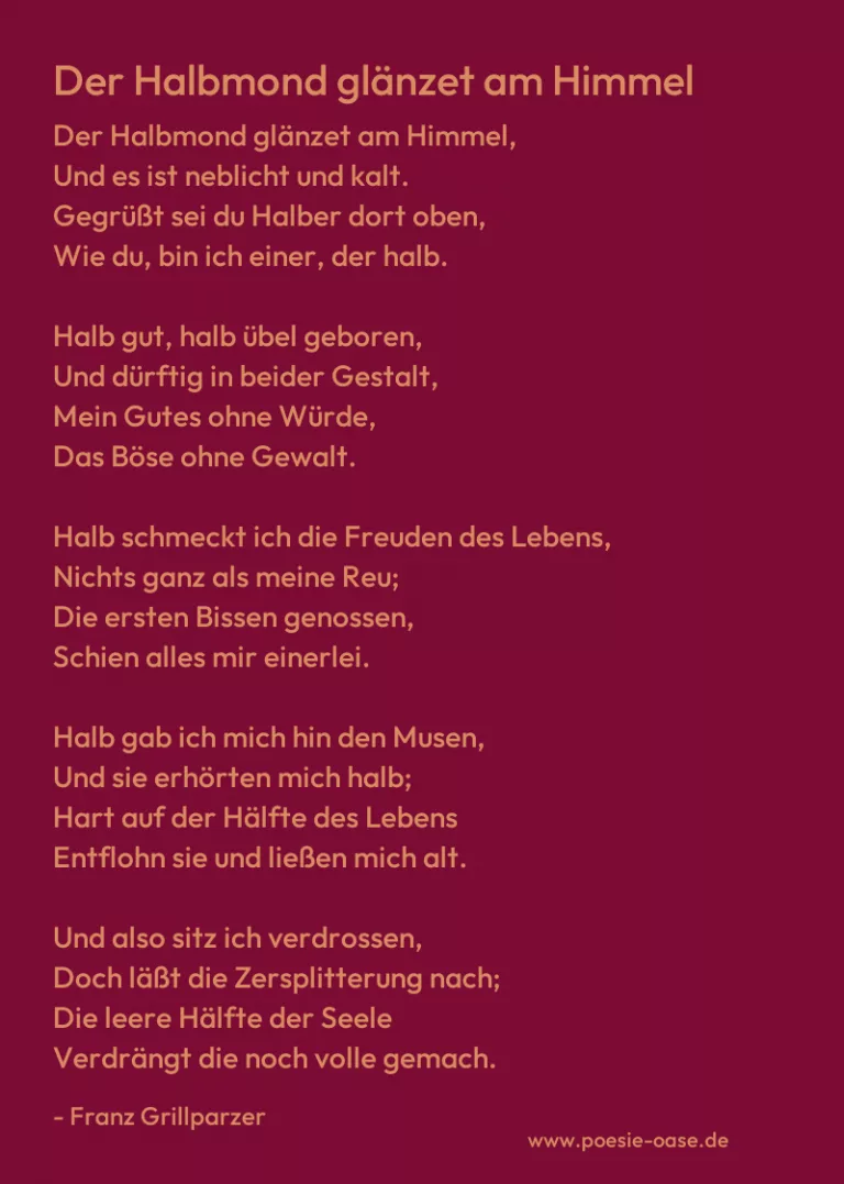 Der Halbmond glänzet am Himmel