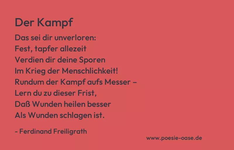 Gedicht: Der Kampf von Ferdinand Freiligrath