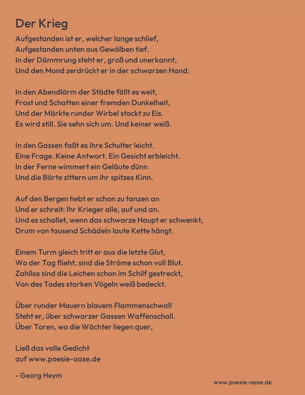 Gedicht: Der Krieg von Georg Heym