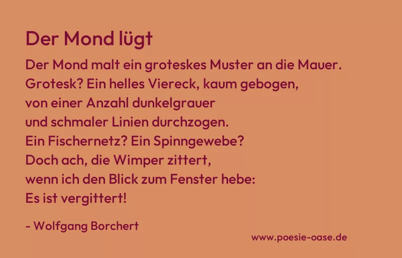 Gedicht: Der Mond lügt von Wolfgang Borchert