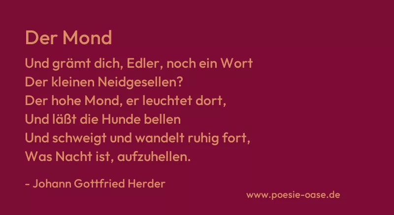 Gedicht: Der Mond von Johann Gottfried Herder