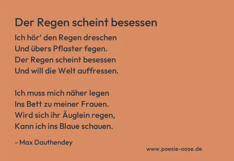 Der Regen scheint besessen
