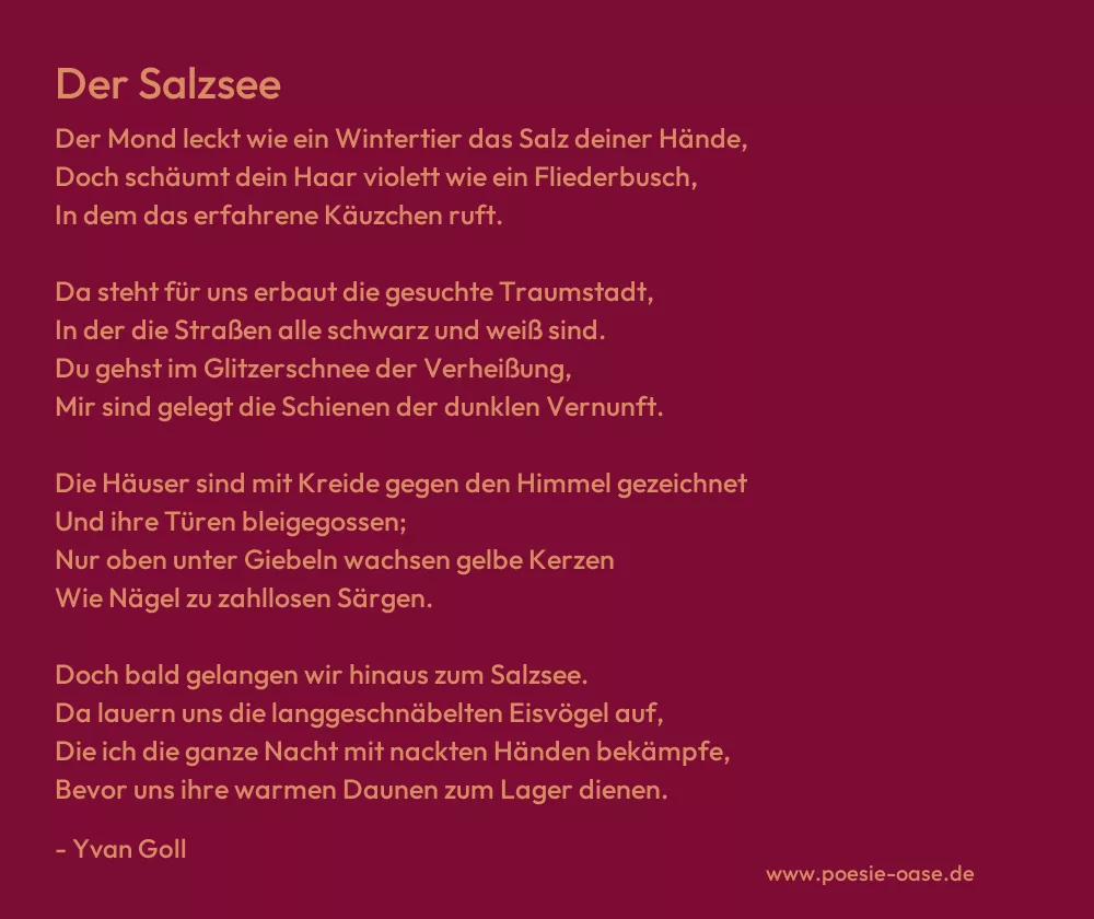 Gedicht: Der Salzsee von Yvan Goll