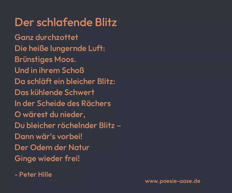 Gedicht: Der schlafende Blitz von Peter Hille