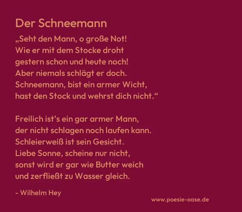 Gedicht: Der Schneemann von Wilhelm Hey