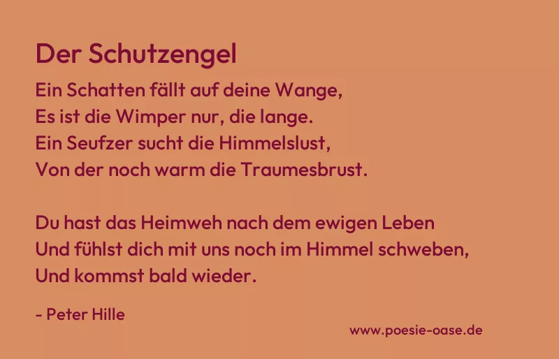Gedicht: Der Schutzengel von Peter Hille