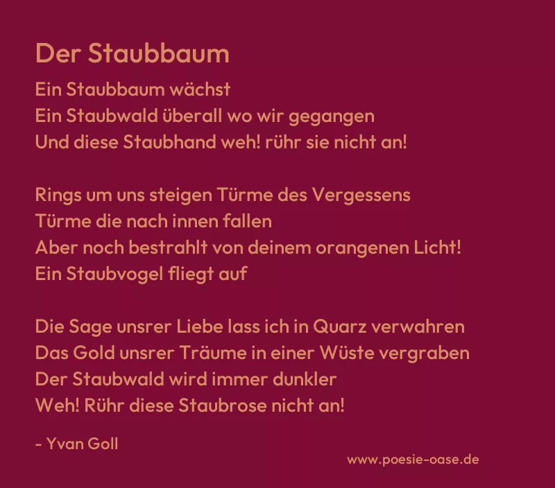 Gedicht: Der Staubbaum von Yvan Goll