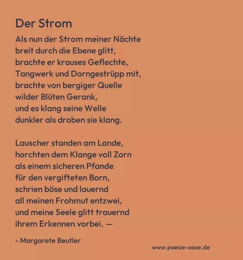 Gedicht: Der Strom von Margarete Beutler