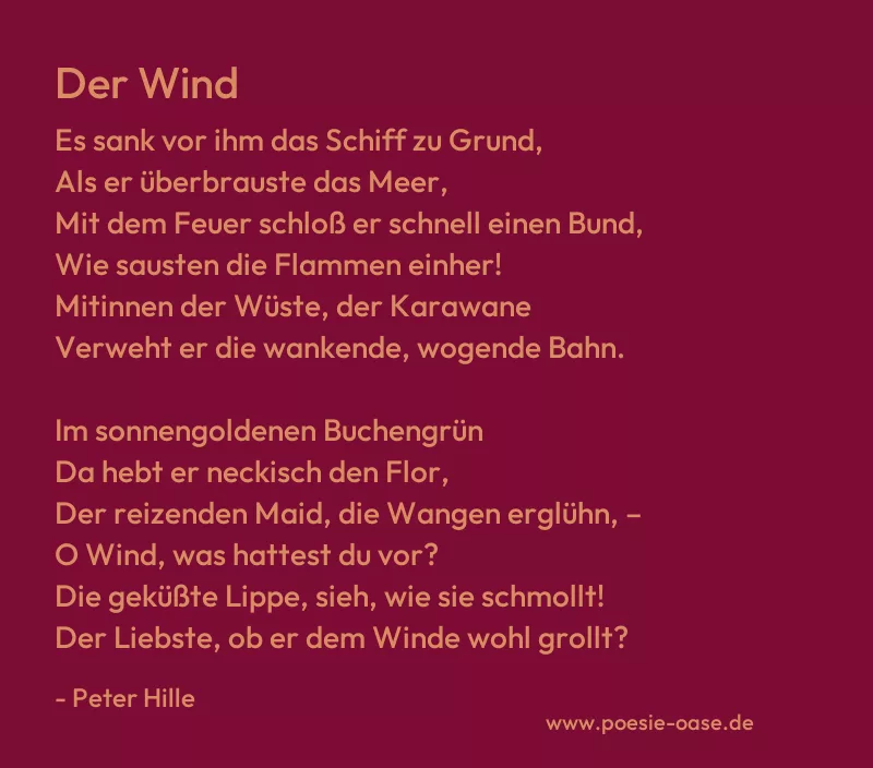 Gedicht: Der Wind von Peter Hille