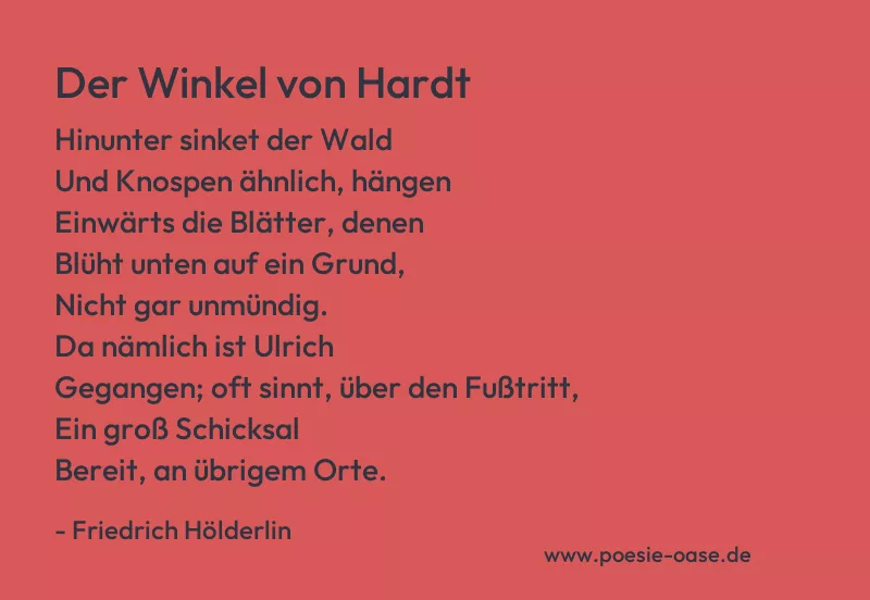 Gedicht: Der Winkel von Hardt von Friedrich Hölderlin