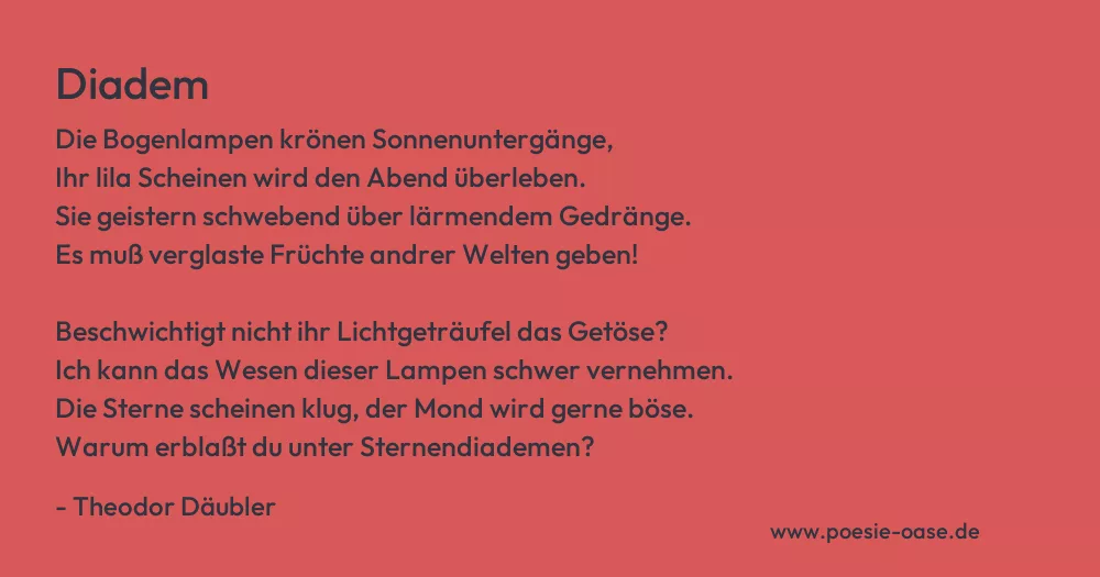 Gedicht: Diadem von Theodor Däubler