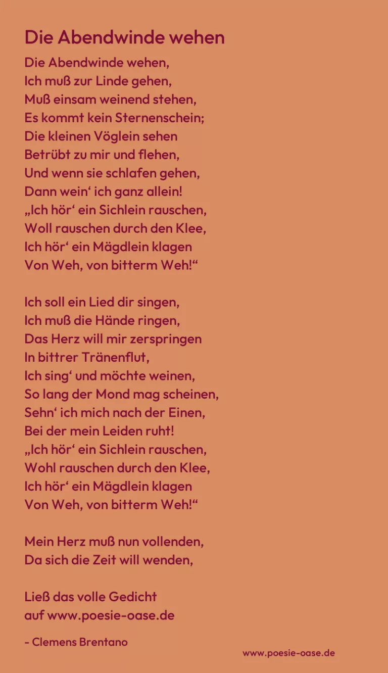 Die Abendwinde wehen