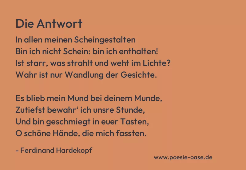 Gedicht: Die Antwort von Ferdinand Hardekopf