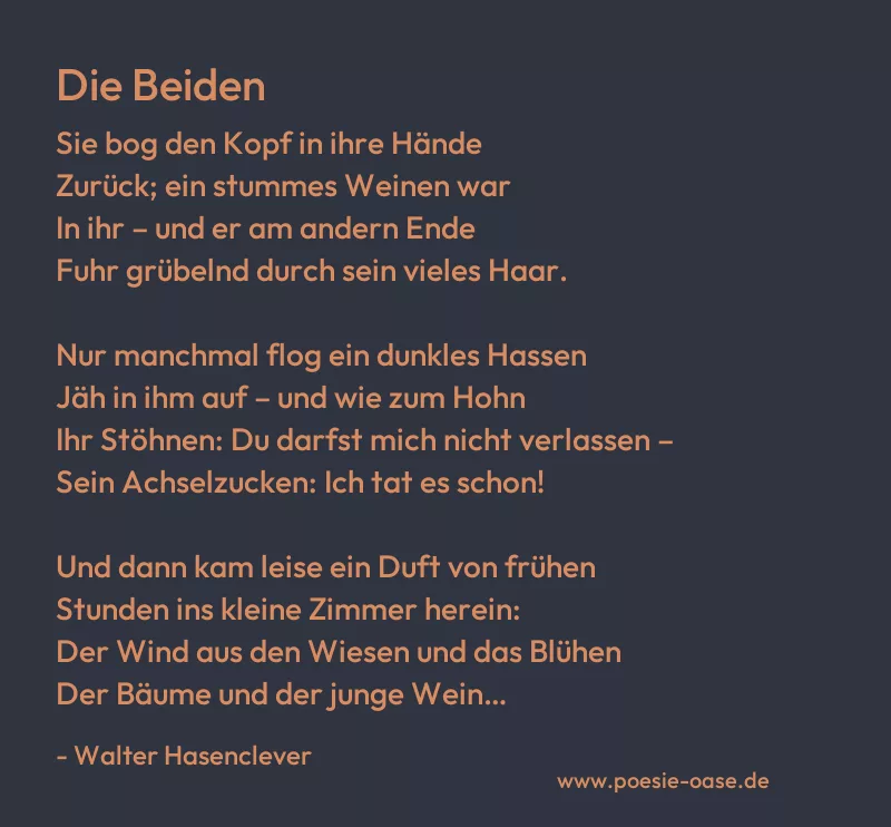 Gedicht: Die Beiden von Walter Hasenclever