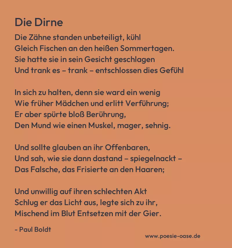 Gedicht: Die Dirne von Paul Boldt