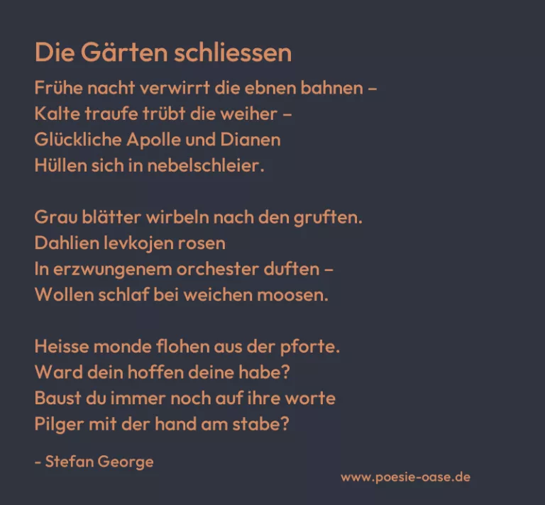 Die Gärten schliessen