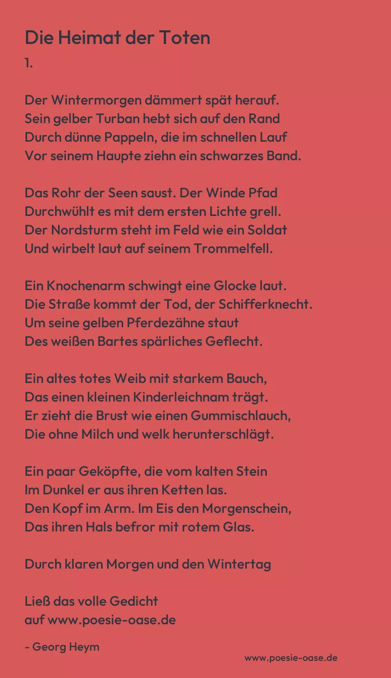 Gedicht: Die Heimat der Toten von Georg Heym