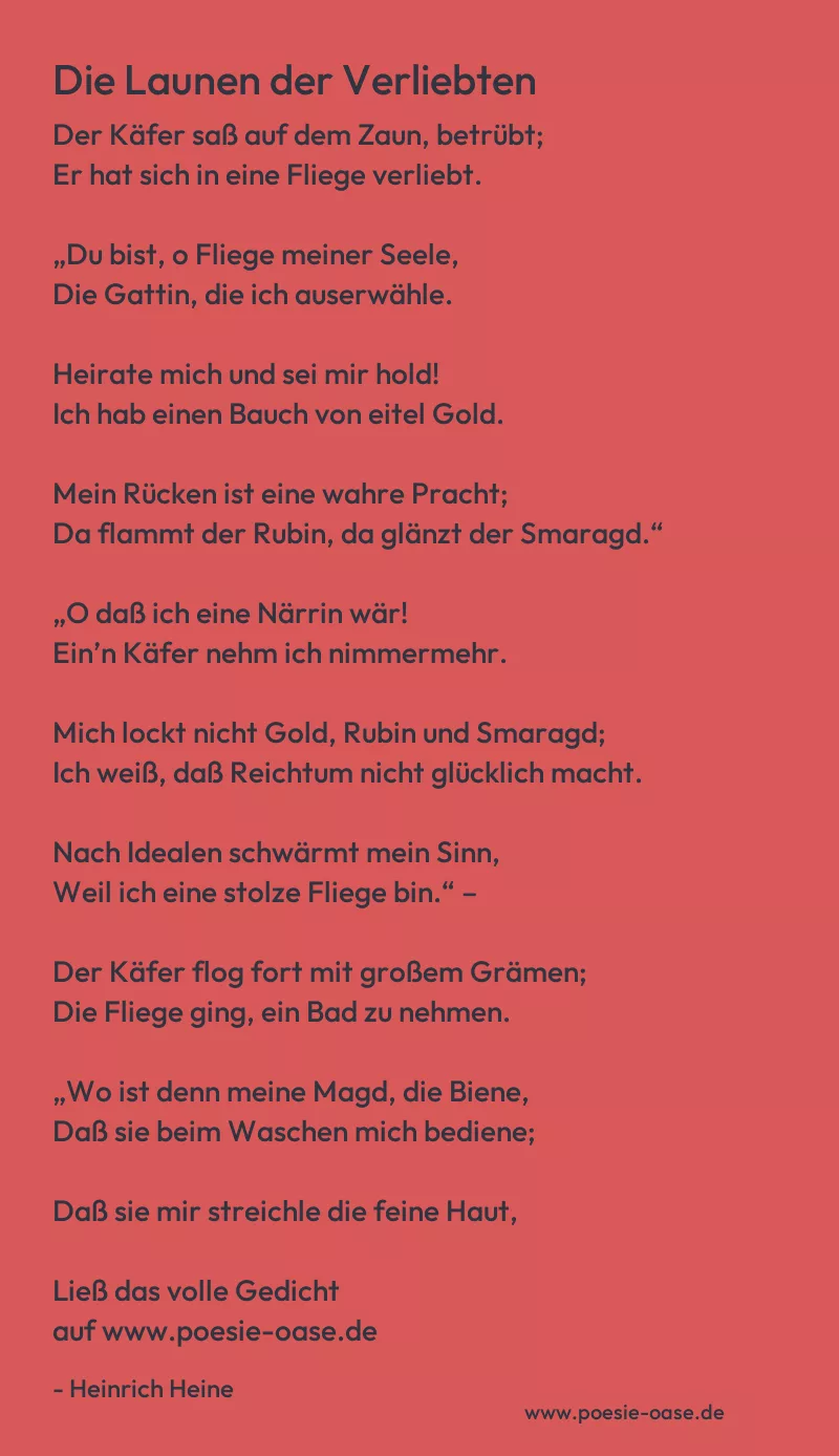 Gedicht: Die Launen der Verliebten von Heinrich Heine