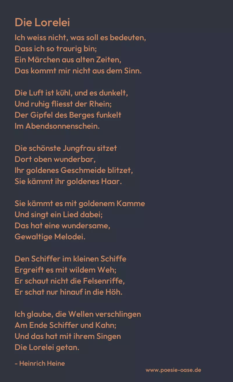 Gedicht: Die Lorelei von Heinrich Heine