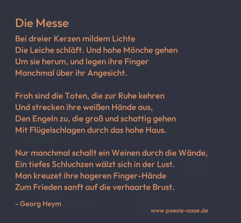 Gedicht: Die Messe von Georg Heym