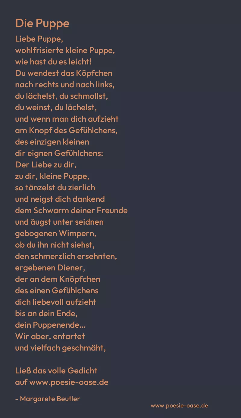 Gedicht: Die Puppe von Margarete Beutler