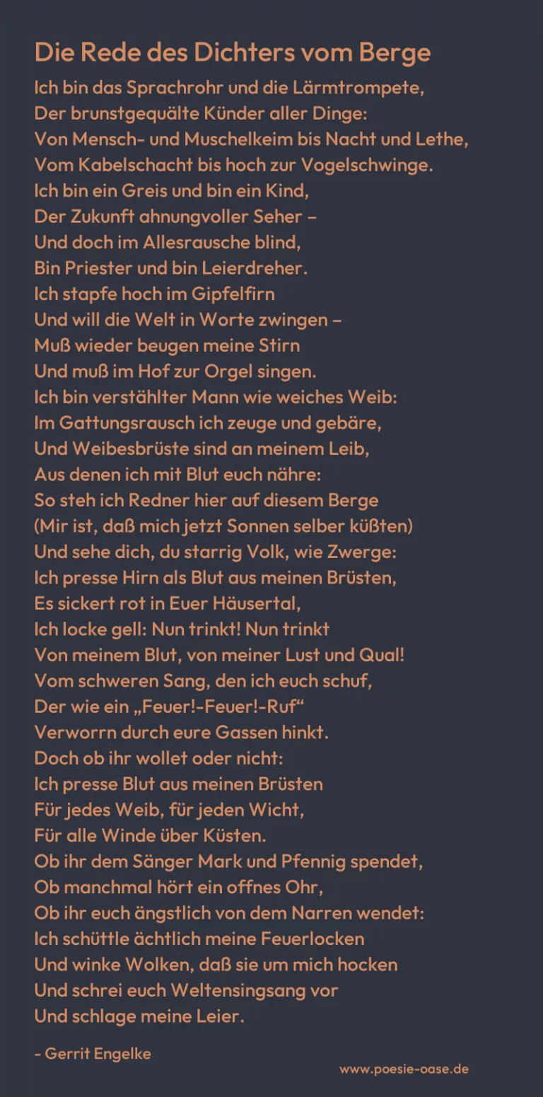Die Rede des Dichters vom Berge