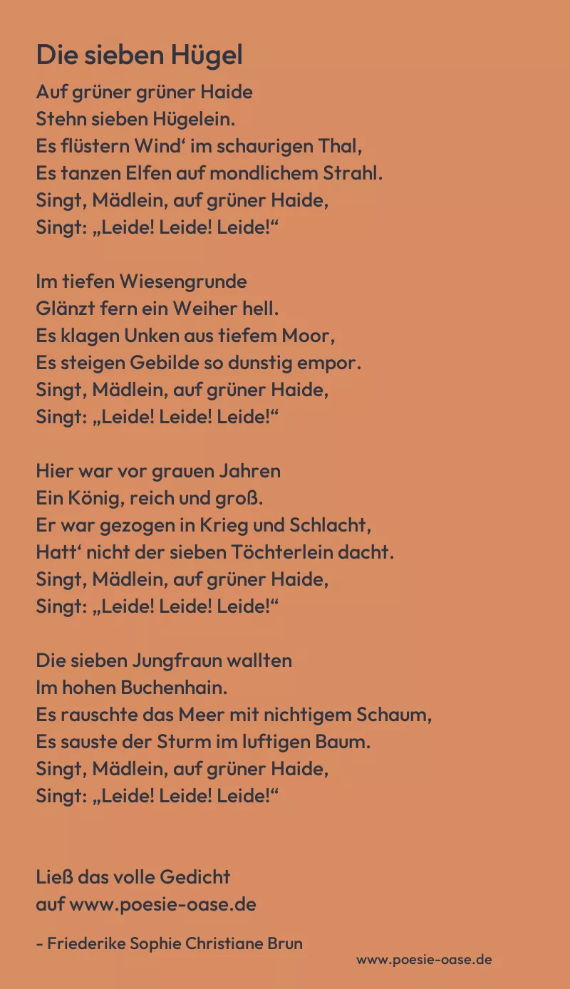 Gedicht: Die sieben Hügel von Friederike Sophie Christiane Brun