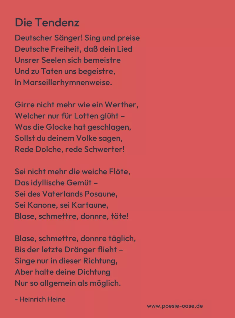 Gedicht: Die Tendenz von Heinrich Heine