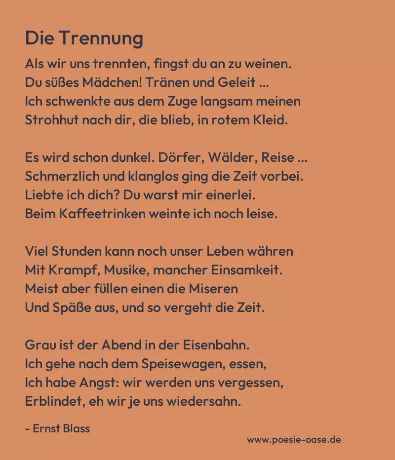 Gedicht: Die Trennung von Ernst Blass