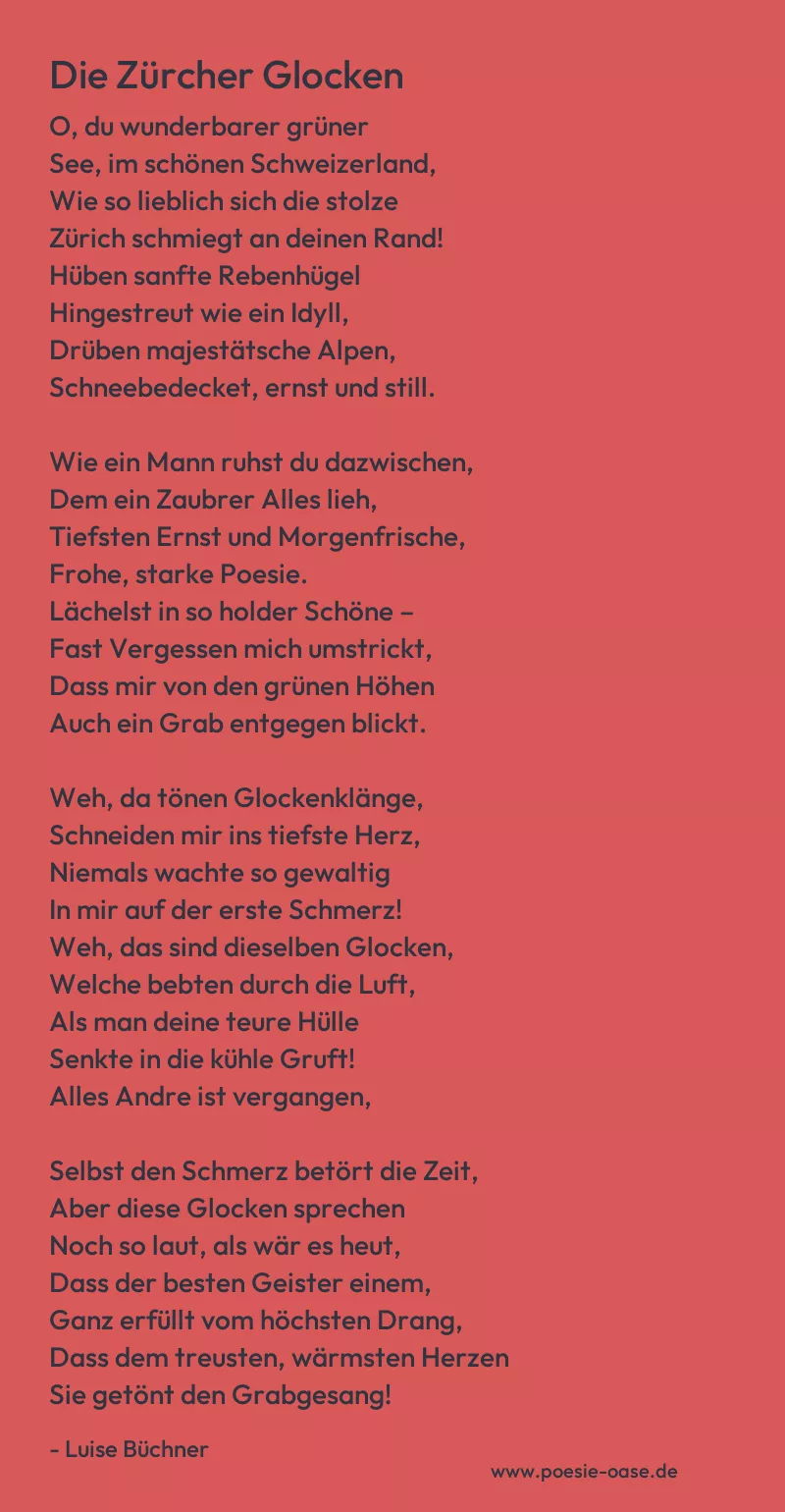Gedicht: Die Zürcher Glocken von Luise Büchner
