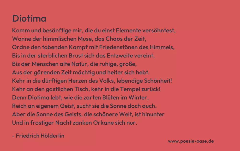 Gedicht: Diotima von Friedrich Hölderlin