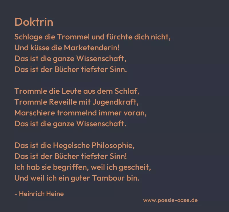 Gedicht: Doktrin von Heinrich Heine