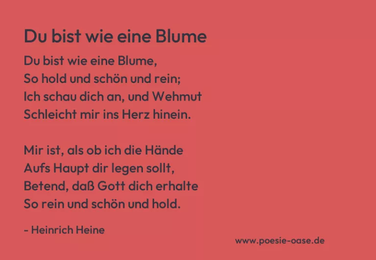 Du bist wie eine Blume