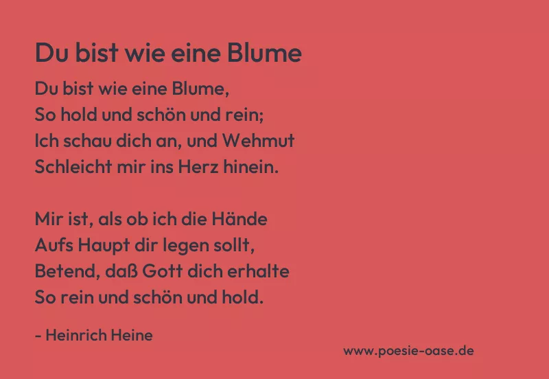 Gedicht: Du bist wie eine Blume von Heinrich Heine