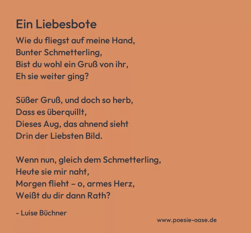 Gedicht: Ein Liebesbote von Luise Büchner