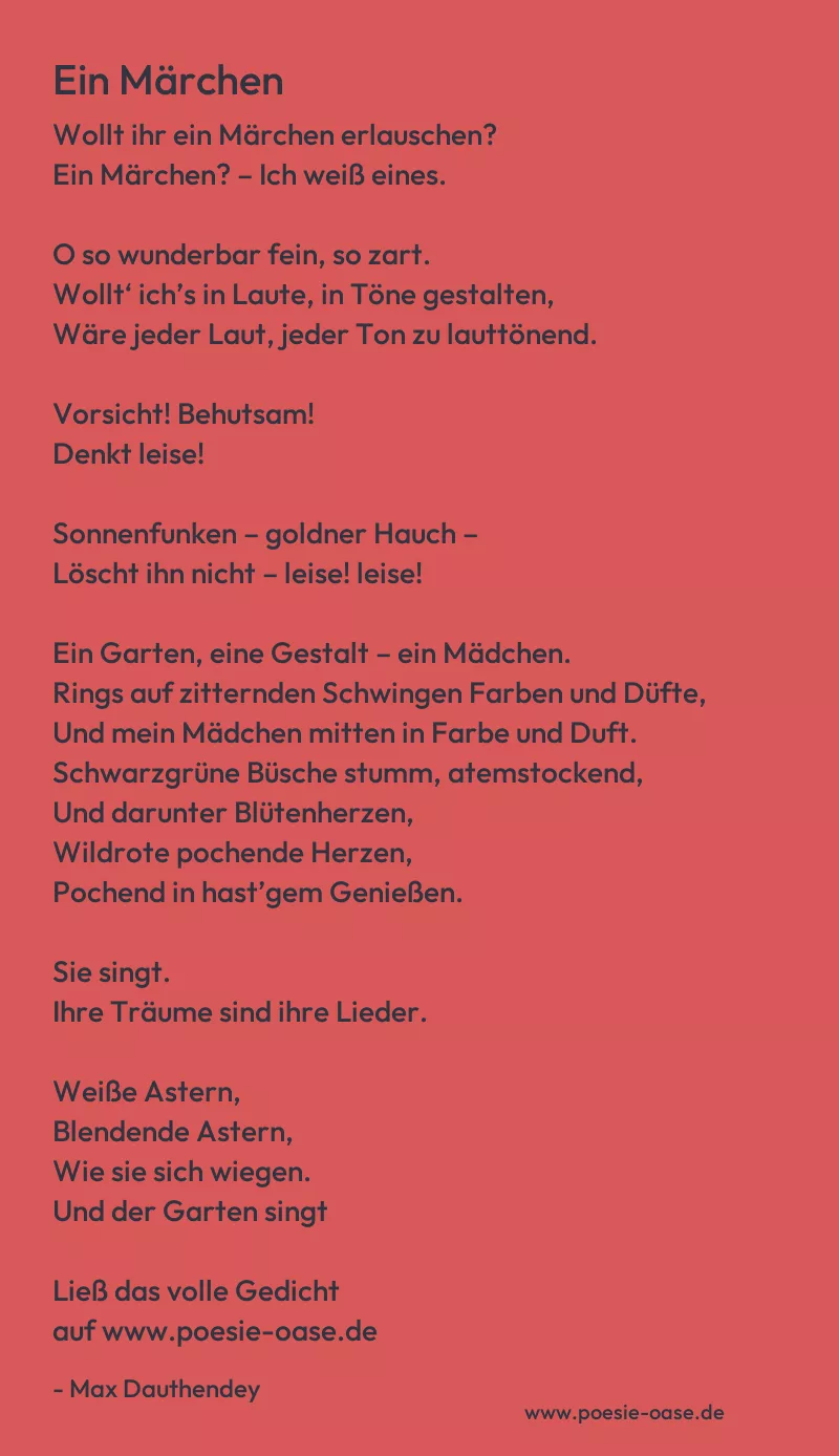 Gedicht: Ein Märchen von Max Dauthendey
