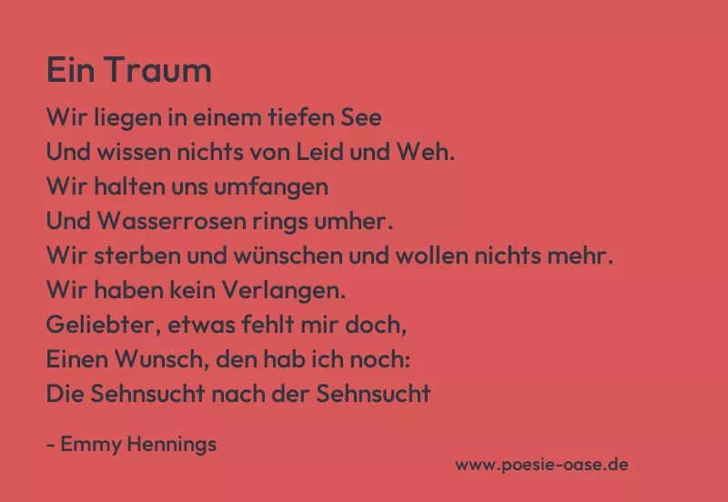 Gedicht: Ein Traum von Emmy Hennings