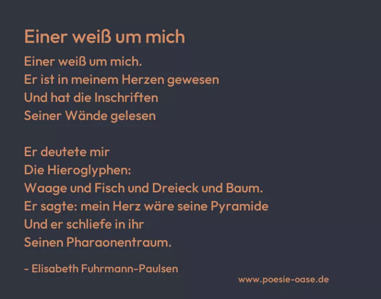 Einer weiß um mich
