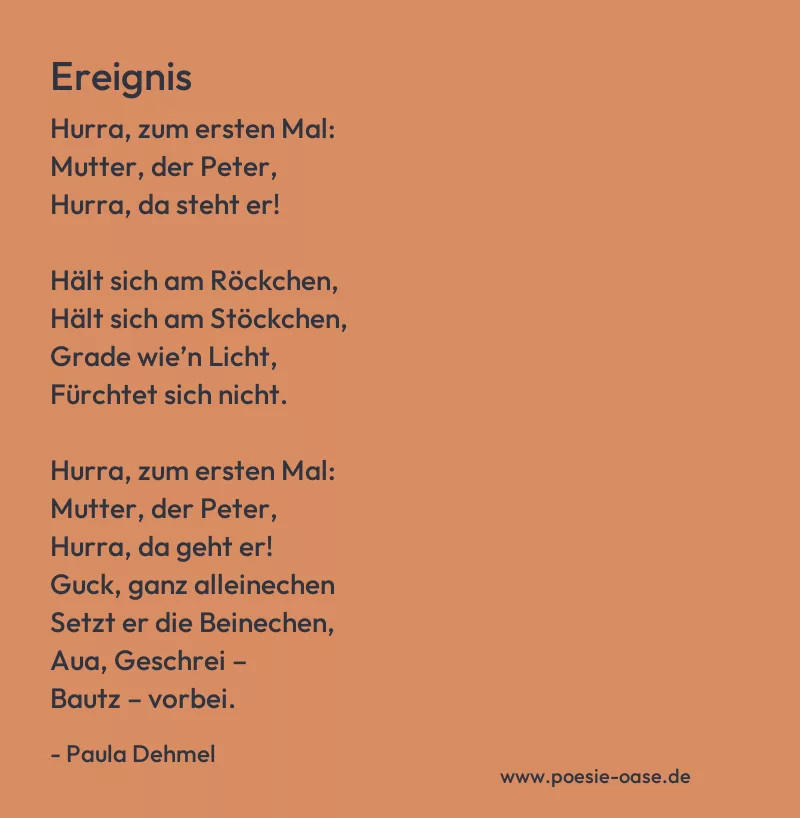Gedicht: Ereignis von Paula Dehmel