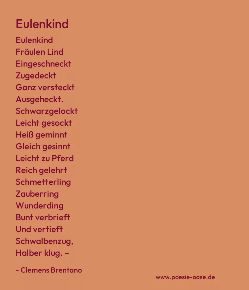 Gedicht: Eulenkind von Clemens Brentano