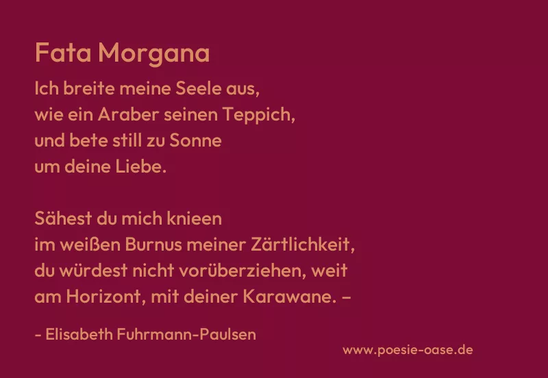 Gedicht: Fata Morgana von Elisabeth Fuhrmann-Paulsen