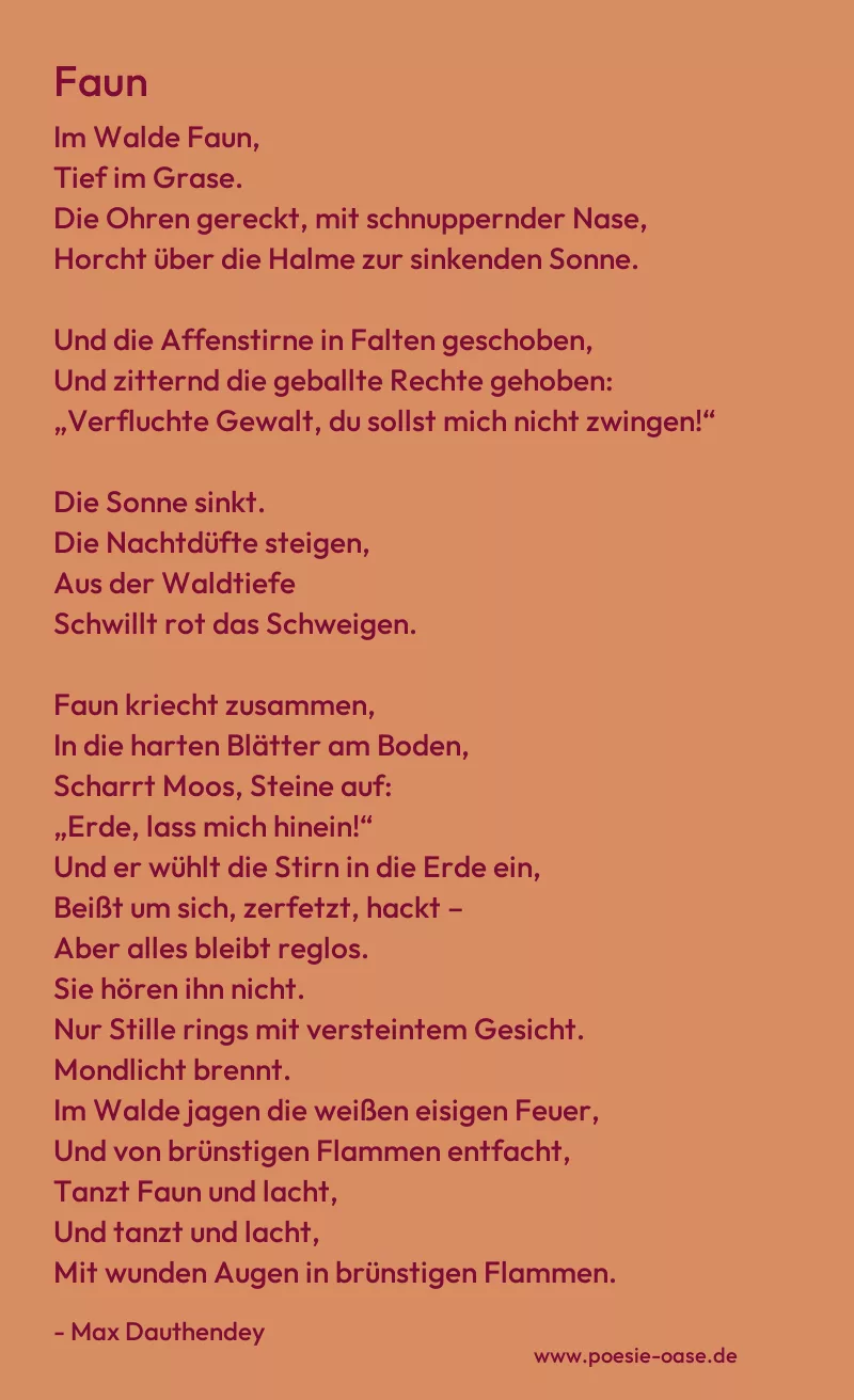 Gedicht: Faun von Max Dauthendey