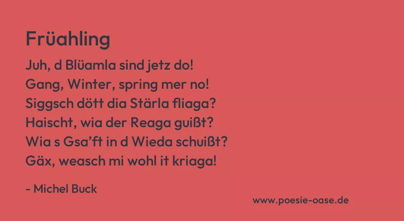 Gedicht: Früahling von Michel Buck