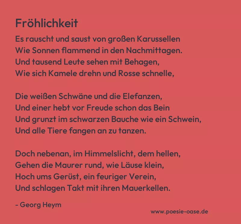 Gedicht: Fröhlichkeit von Georg Heym